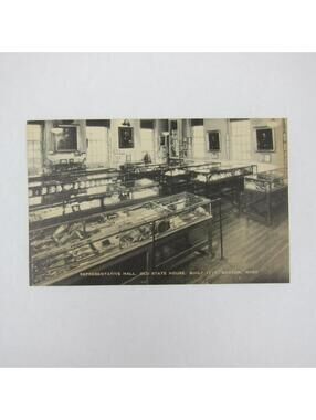 Postcard Boston Representative Hall State House Photo Vintage 1940s Litho Print